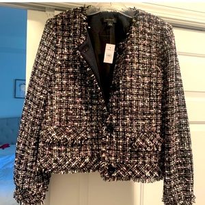 Ann Taylor Black & Pink tweed jacket - NWT